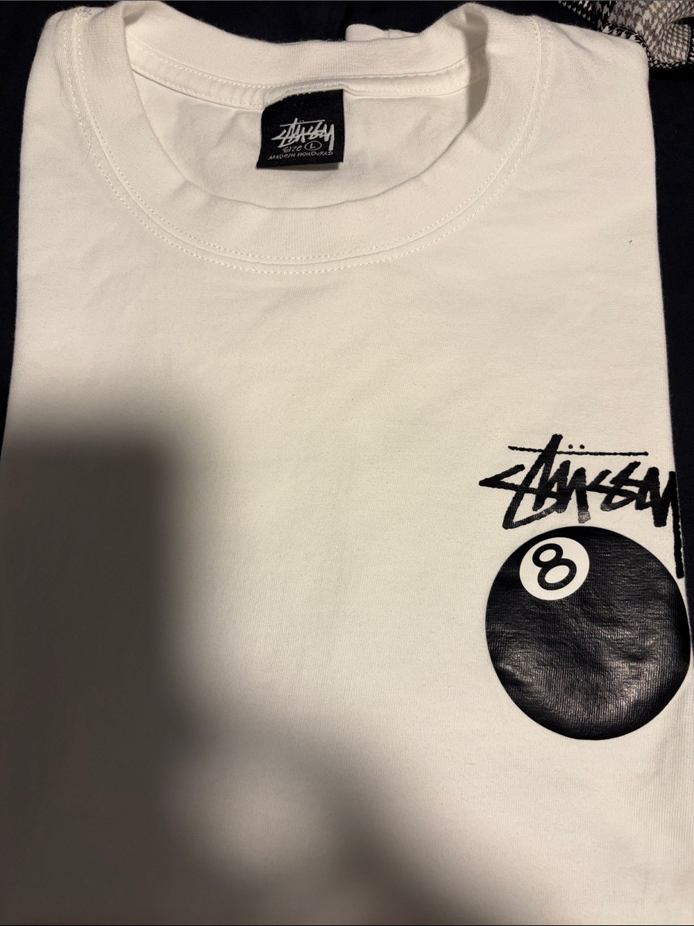 White Graphic Pocket T-Shirt - 8-Ball Logo L